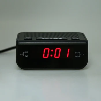 Izvirno Sodobno Oblikovanje Budilka FM Radio Z Dvojno Bujenje Zumer Dremež Sleep Funkcija Kompaktne Digitalne Rdeča LED Prikaz Časa 150943