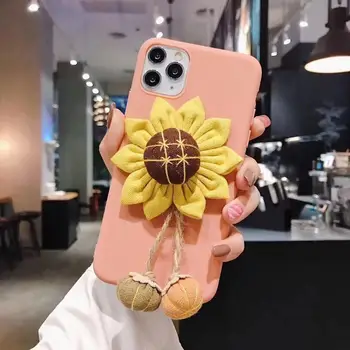 3D Srčkan Cvet Sončnice Daisy Cvetlični Mehko Telefon Ohišje Za Samsung Galaxy Note 8 9 10 20 S20 ultra S10 S8 S9 Plus Kritje Buče 151388