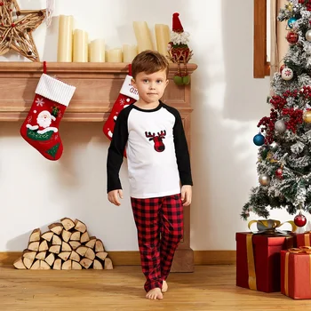 2020 novo Družino Ujemanja Obleke Božič Pižamo Nastavite BOŽIČ PJs Odrasli Otroci Srčkan Stranka More Pižame Risanka Jelena Sleepwear