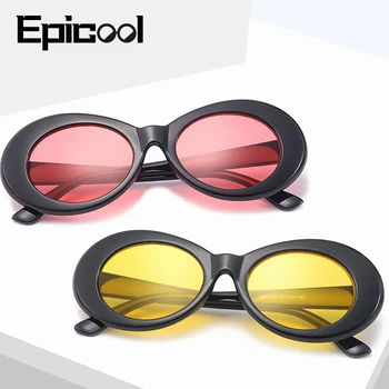 Epicool Retro sončna Očala Ženske Ovalne Smolo Okvir sončna Očala blagovne Znamke Design Ogledalo sončna Očala Modni Ženski Očala UV400 15162