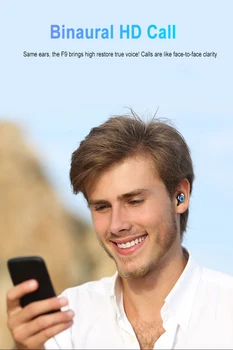F9 Brezžične Slušalke Bluetooth V5.0 TWS Brezžične Bluetooth Slušalke LED Zaslon 2000mAh Moči Banke Slušalke Z Mikrofonom 151663