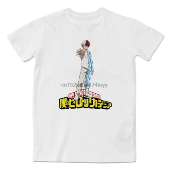 Shouto Todoroki Načrtovanje Tiskanih Kratek Rokav T Shirt Smešno Človek Vrhovi 4XL Risanka Mehko Poletje Tees Moda Kul Anime T-shirt