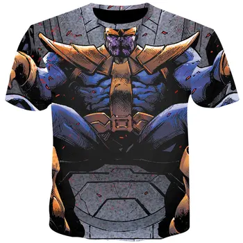 Poletne Majice s kratkimi rokavi Moški Kratek Rokav Kul 3D Tiskanja Thanos Znak Tees Majica Hip Hop Moških 3D T-Shirt Ulične Plus Velikost
