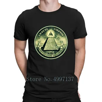Illuminati Vse Vidi Oko Piramida Dolar Prostozidar Boga T Shirt Tiskanje Krog Vratu Proti Gubam Pomlad Humor Original Kratek Rokav