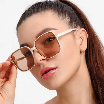 Moda Oversize sončna Očala Ženske blagovne Znamke Luksuzni Kvadratnih Očala za Sonce Velik Okvir, Ogledalo, Steklena Ženski Odtenki Očala Prostem MM74 154133
