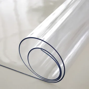 PVC Prt Mehko stekla Pregledna Tabela kritje Za Kuhinjo, Jedilnico Nepremočljiva Oilproof Jasno, Plastični Namizni prt 1.00 mm 1,5 mm