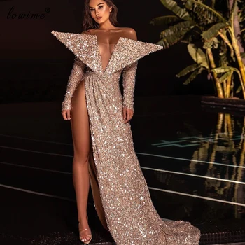 Arabski Sparkly Prom Oblačenja Morska Deklica Posebna Oblika Obleke Ženska Stranka Noč Vestidos De Fiesta De Noche Dolgo Fotografija Couture