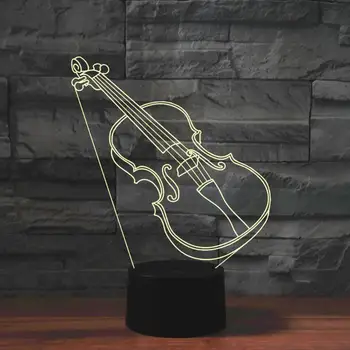 [Sedem Neon]brezplačna Dostava za Violino Akril 7Colors Namizno Svetilko 3D Lučka Novost Led Nočna Lučka Millennium Falcon Svetlobe