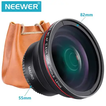 Neewer 55MM 0.43 x Strokovno HD, širokokotni Objektiv (Makro Del) za Nikon D3400, D5600 in Sony Alpha Kamere