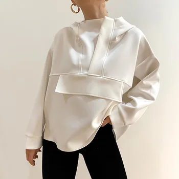 Indie Estetske Hoodies Ženske Y2K Prevelik Sweatshirts Dolg Rokav Vintage Svoboden 90. letih Kpop Ulične Mode Pozimi leta 2020 155967