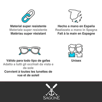 Kabel za očala Ibicencas-Sagone-Ročno izdelan v Španiji-gume pasovih visoko trdnost