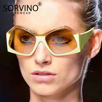 SORVINO Desinger Prevelik Nezakonitih sončna Očala 2020 Ženske Retro 90. letih Lady Kul Bicolor Pilotni Očala za Sonce Velik Ščit Odtenki SP149 157302