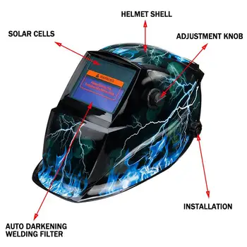 Velik Zaslon Sončne Auto Temnenje Nastavljiv Obseg MMA, MIG Varjenje, Električni Masko Čelada Varjenje Objektiv za Varjenje