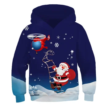 2020 Božič Santa Claus Nove Jesen in Zimo Otroci, Fantje, Dekleta Obleke Hooded Risanka 3D tiskanja Hoodie Majica Vrhovi Oblačila 158054