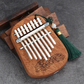 GECKO 8 Ključni Kalimba Afriške Prst Palec Klavir Polno Furnir, Kafra Lesene Tipkovnico Tolkala Instrument Glasba Darilo za Začetnike