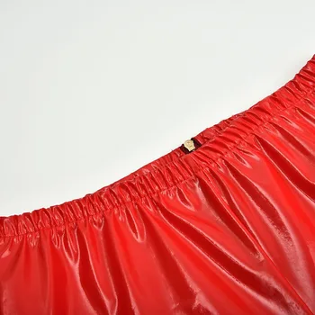 Rosetic Seksi Svetlo PU Umetno Usnje Hlače Ženske Modni Suh Rdeča Črna Klub Gothic Hlače 2020 Jesen Zima Pantalone Zadrgo