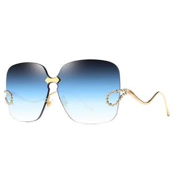 HBK 2020 Luksuzni Lady sončna očala Rimless Ženske sončna Očala Elegantno Nosorogovo Letnik Zlitine Okvir Klasične blagovne Znamke Oblikovalec Odtenki 159513