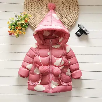 Dekleta navzdol parkas 2019 zimski otroški modni bombaž debel toplo jakno plašč za baby dekleta otrok žamet hooded vrhnja oblačila 16063