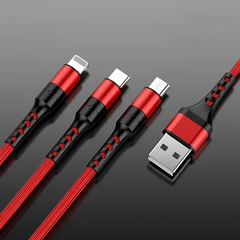 3in1 Podatkovni USB Kabel za iPhone Hitro Polnilnik, Kabel za Polnjenje Za Android Tip C Xiaomi Huawei Samsung Polnilnik Žice Za iPad 161190