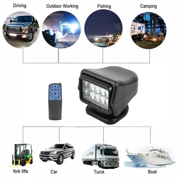 Samger 360 °Daljinski upravljalnik Avto Kamp Luč 12V LED Worklight Iskanje Lučka Magnetni Osnove Za Čolne Avto Vozil Off Road 1PCS 161487
