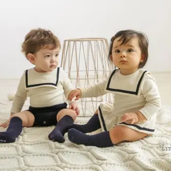 Novorojenček Dojenček Oblačila 2021 Novi Korejski Otroci Oblačila Španski Baby Fantje, Igralne Obleke Malčka Dekle Obleko Set Brat, Sestra Obleko 161998