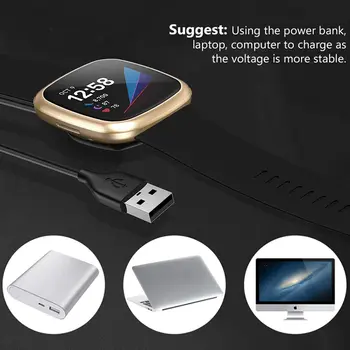 2-Pack 1m Polnilnik Združljiv z Fitbit Obratno 3 Pametno Gledati, Zaračunavanje Kabel USB Adapter Za Fitbit Smiselno Nadomestno Opremo