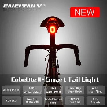Enfitnix Auto Brake Cestno Kolo Zadnje Luči Smart Sensor Kolesarjenje MTB Luč USB Charge Izposoja LED Dihanje Samodejno Zaznavanje Svetlobe