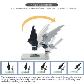 G1200 Elektronski Digitalni Mikroskop 12MP 7 Palca Velik Zaslon LCD Spajkanje Neprekinjeno Ojačanje Orodje Lupa 162681