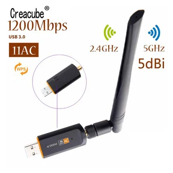 Creacube USB 3.0 1200Mbps Wifi Adapter Dual Band 5G 2,4 Ghz 802.11 AC RTL8812 Wifi 5DB Antena Ključ Omrežna Kartica Za Prenosni RAČUNALNIK 163098