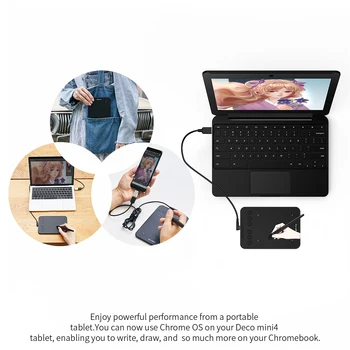 XP-PERO Novo Deco mini4 Risanje Tablet Digitalni Grafični Tablet USB 8192 Ravni Android, Windows, Mac Podpis Spletno Izobraževanje 163342