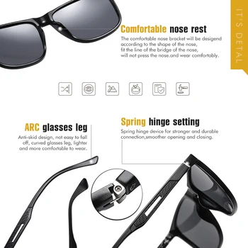 2020 NOV DIZAJN Aluminij Polarizirana sončna Očala Moški Modni Moška sončna Očala Za Vožnjo Kvadratnih Očala zonnebril heren UV400