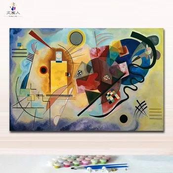 5D diy slike kolorit slike s številkami na platno Kandinsky povzetek pisane umetnine barvo ročno