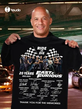 Fast & Furious 20 Let Vožnjo Ali Umreti Cast Podpisana T-shirt