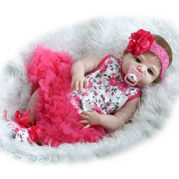 NPK 55 cm Bebes prerojeni pravi dekle za celotno telo, silikonski prerojeni baby doll igrača za otroke darilo kopanje lutka boneca prerojeni silikonski completa