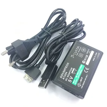 EU Plug Za Sony za PS Vita PSV NAPAJALNIK za izmenični Tok Oskrbe Pretvori Polnilnik + USB Podatkovni Kabel 165201