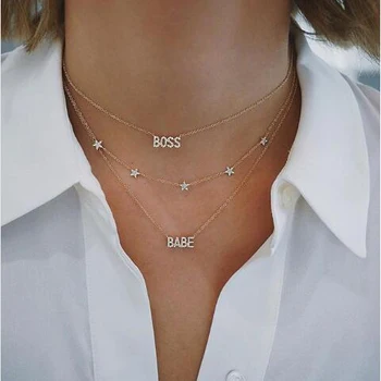 Srebro 925 nakit ime pismo ogrlica ŠEF BABY Ogrlica Za Ženske/Dekleta Trendy Kristalni Nakit Pendnat Visoke Kakovosti