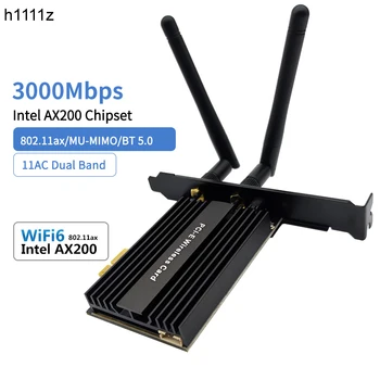 3000Mbps Dual Band Wireless Desktop PCIe Za Intel AX200 Pro Kartica 802.11 ax 2.4 G/5Ghz Bluetooth 5.0 PCI Express WiFi 6 Adapter 165376
