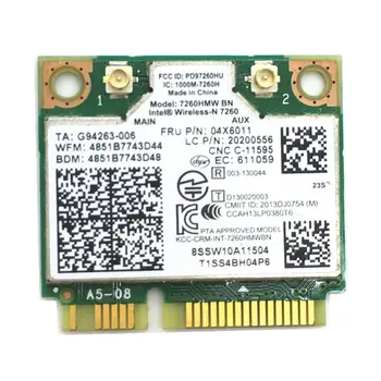 Za Lenovo 04W3815 04X6011 K4350 K4250 B5400 M5400 M4400S S410 S310 S540 7260HMW + BT 4.0 MINI-PCI E WLAN CARD INTEL 7260 MILIJARD
