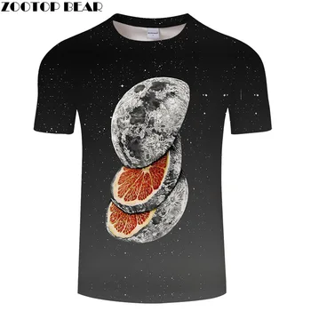 Poletni prosti čas 3d tiskanih moški majica s kratkimi rokavi, limonin luna vzorec natisnjene moški in ženska majica, kratek rokav T-shirt 167540