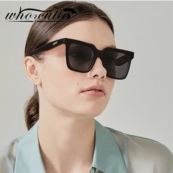 KDO SRČEK Kvadratnih Moda Prevelik sončna Očala Ženske 2020 blagovno Znamko Design Mat Čaj Okvir Modna sončna Očala Odtenkih za Ženske S234