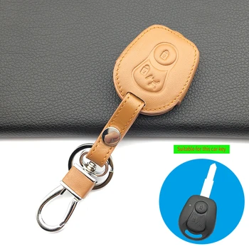 Visoka kakovost avto keychain usnje tipko kritje za Ssangyong daljinski upravljalnik 2 gumb avto smart key primeru Tipko avto dodatki lupini 171002