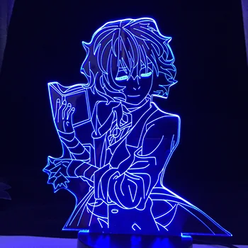 BUNGO POTEPUŠKE PSE DAZAI KNJIGA 3D Led Anime Lučka Nočne Iluzijo Barva Spreminja, namizne Svetilke Za Spalnica Dekoracijo 17400