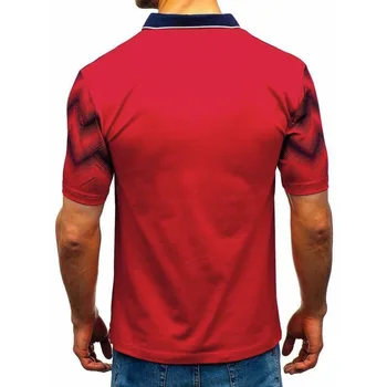 Moška Športna Športna Polo Majica Evropski in Ameriški Stil 3D Gradient Natisnjeni River Kratka sleeved Polo Majica