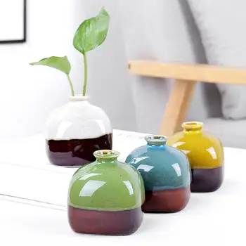 2021 Nove Ustvarjalne Cvet Glaze Keramične Obrti, Keramični Majhnosti Vaza Desk Hydroponic Vaza Dekoracijo Doma Dekoracijo