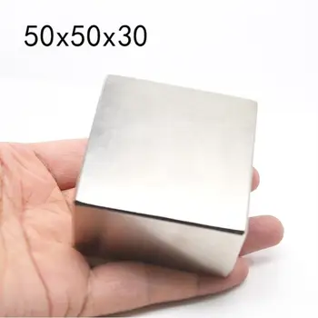 1PC N52 Neodymium Magnetom 50*50*30 MM Super Močan Močan Gradnik Trajni Magneti iz Redkih Zemelj Plina Merilnik