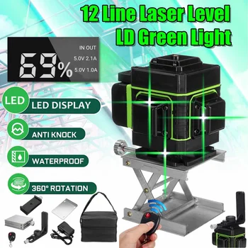 Laser ravni Zelena 12 linij self-izravnavanje laser Leveler Navpično Vodoravno Cross laser Zeleni žarek skladu merilni instrument 180203