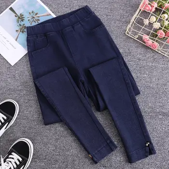 Jeans za ženske Visoko Elastični Pas plus velikost Celotno Dolžino Suh Svinčnik Feminino Traper Hlače 5XL 6XL