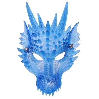2020 4D Blue Dragon Masko, Pol Masko Halloween Kostum Stranka Okraski Mehko Cosplay Straši Halloween Masko Za Otroke, Najstnike!