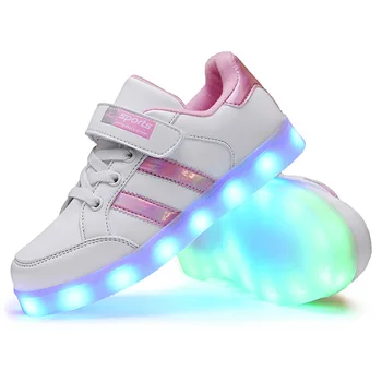 Velikost 25-37 Žareče Svetlobna Superge LED Čevlji za Fante, Dekleta sveti Otroci Priložnostne Čevlji USB Charge Krasovki z Osvetlitvijo