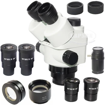 3,5 X - 225X Simul-osrednja Trinocular Industriji Pregled Stereo Zoom Mikroskop, Nastavite Stojalo za PCBA Spajkanje Kovanec Pregled